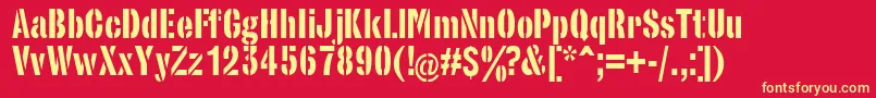 Stencilset Font – Yellow Fonts on Red Background