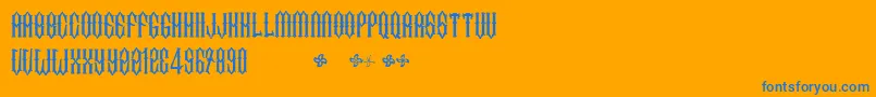 TwoFingersKingLight Font – Blue Fonts on Orange Background