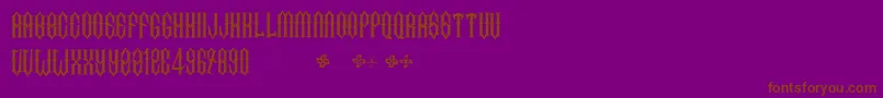 TwoFingersKingLight Font – Brown Fonts on Purple Background