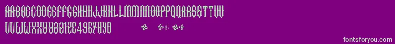 TwoFingersKingLight Font – Green Fonts on Purple Background