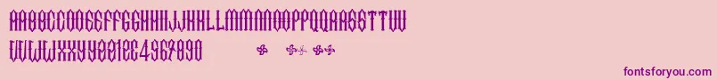 TwoFingersKingLight-Schriftart – Violette Schriften auf rosa Hintergrund