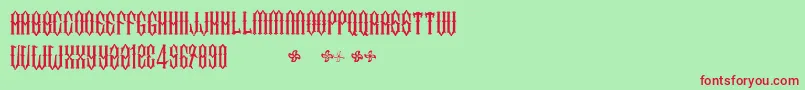 TwoFingersKingLight Font – Red Fonts on Green Background