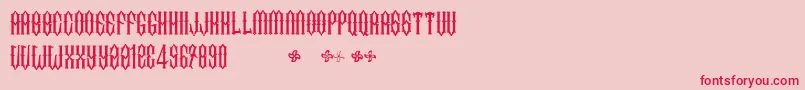 TwoFingersKingLight Font – Red Fonts on Pink Background