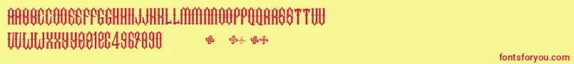 TwoFingersKingLight Font – Red Fonts on Yellow Background