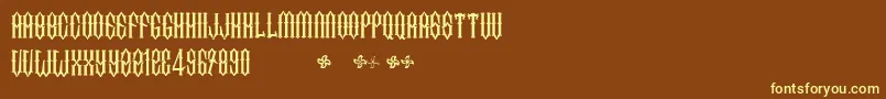 TwoFingersKingLight Font – Yellow Fonts on Brown Background