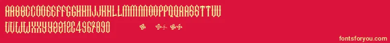 TwoFingersKingLight Font – Yellow Fonts on Red Background