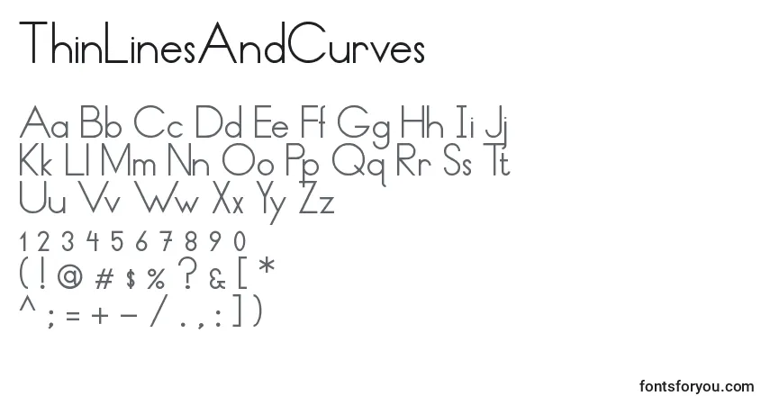 Шрифт ThinLinesAndCurves – алфавит, цифры, специальные символы