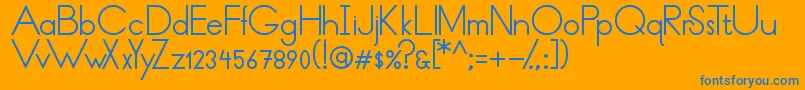 ThinLinesAndCurves Font – Blue Fonts on Orange Background