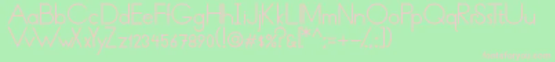 フォントThinLinesAndCurves – 緑の背景にピンクのフォント