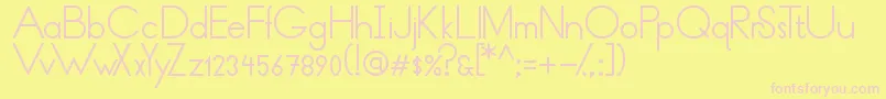 フォントThinLinesAndCurves – ピンクのフォント、黄色の背景