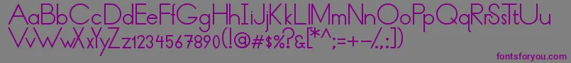 Шрифт ThinLinesAndCurves – фиолетовые шрифты на сером фоне