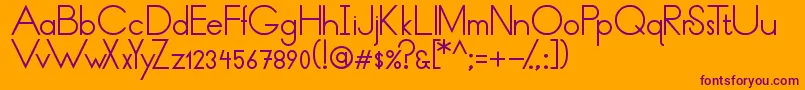 ThinLinesAndCurves Font – Purple Fonts on Orange Background
