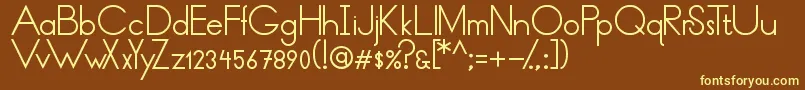 ThinLinesAndCurves-fontti – keltaiset fontit ruskealla taustalla
