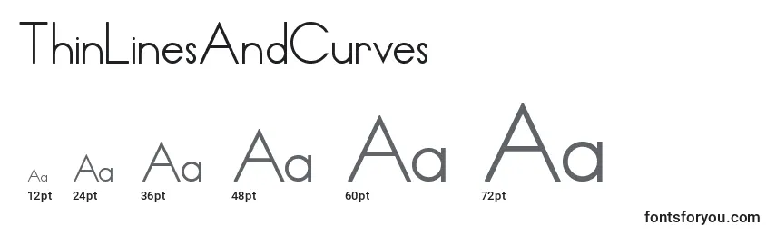 Размеры шрифта ThinLinesAndCurves
