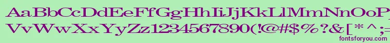 Fastpardontype32Regular Font – Purple Fonts on Green Background