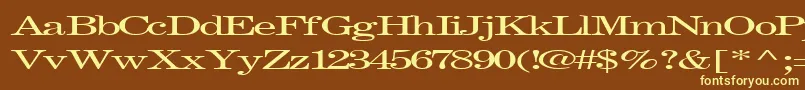 Fastpardontype32Regular Font – Yellow Fonts on Brown Background