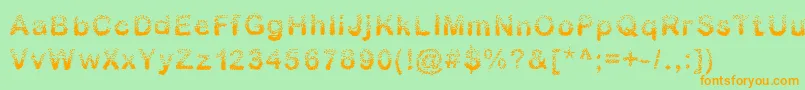 Sublev Font – Orange Fonts on Green Background