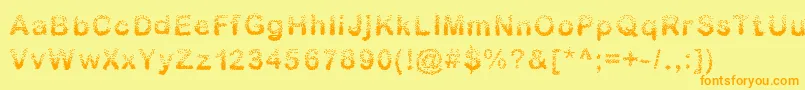 Sublev Font – Orange Fonts on Yellow Background