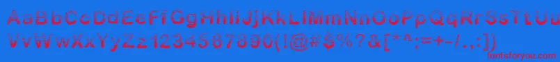 Sublev Font – Red Fonts on Blue Background