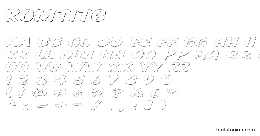 Шрифт Komtitg – алфавит, цифры, специальные символы