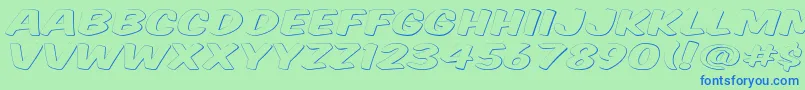 Komtitg Font – Blue Fonts on Green Background