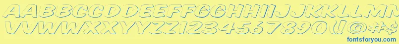 Komtitg Font – Blue Fonts on Yellow Background