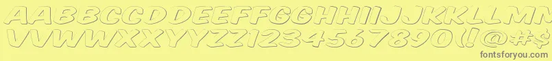 Fonte Komtitg – fontes cinzas em um fundo amarelo