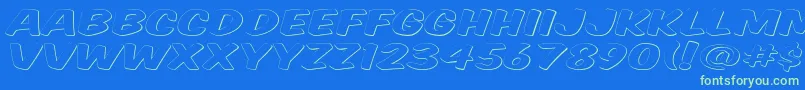 Komtitg Font – Green Fonts on Blue Background