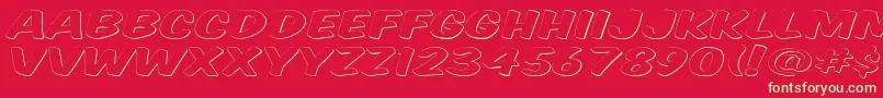 Komtitg Font – Green Fonts on Red Background