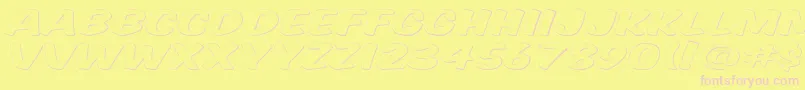 Fonte Komtitg – fontes rosa em um fundo amarelo