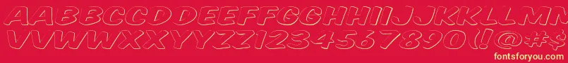 Komtitg Font – Yellow Fonts on Red Background