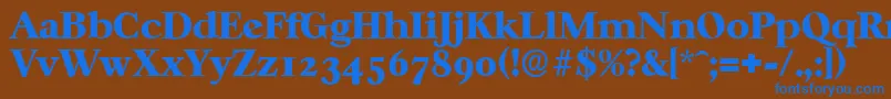 Czcionka CasablancaserialHeavyRegular – niebieskie czcionki na brązowym tle