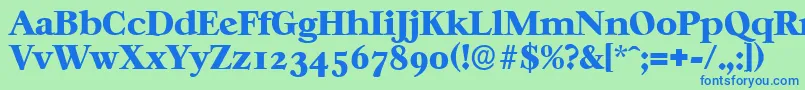 CasablancaserialHeavyRegular Font – Blue Fonts on Green Background