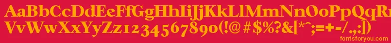 フォントCasablancaserialHeavyRegular – 赤い背景にオレンジの文字