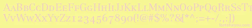 CenturyRepriseLightoldstyleSsiLightSmallCaps Font – Pink Fonts on Yellow Background