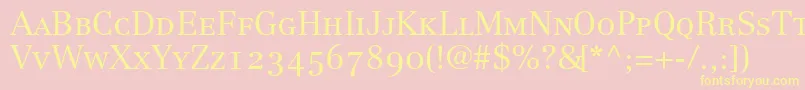 CenturyRepriseLightoldstyleSsiLightSmallCaps Font – Yellow Fonts on Pink Background