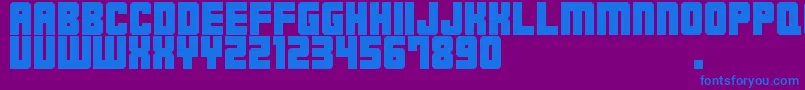 M23HydrantSpecial-Schriftart – Blaue Schriften auf violettem Hintergrund