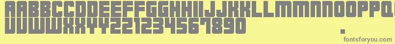 M23HydrantSpecial-Schriftart – Graue Schriften auf gelbem Hintergrund