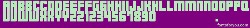 M23HydrantSpecial-Schriftart – Grüne Schriften auf violettem Hintergrund