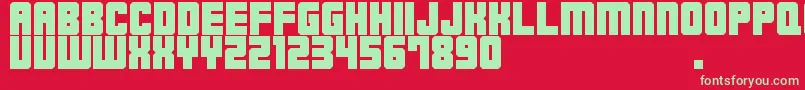 フォントM23HydrantSpecial – 赤い背景に緑の文字