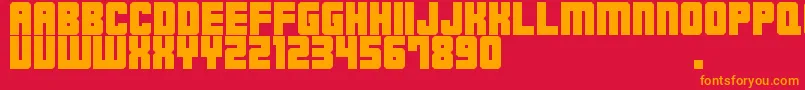 M23HydrantSpecial Font – Orange Fonts on Red Background