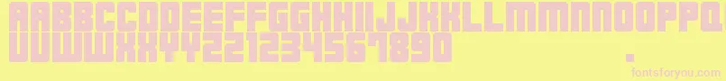 M23HydrantSpecial-fontti – vaaleanpunaiset fontit keltaisella taustalla