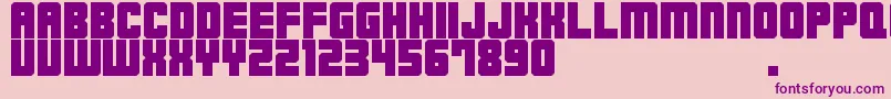 フォントM23HydrantSpecial – ピンクの背景に紫のフォント