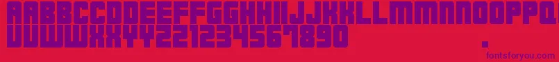 M23HydrantSpecial-Schriftart – Violette Schriften auf rotem Hintergrund