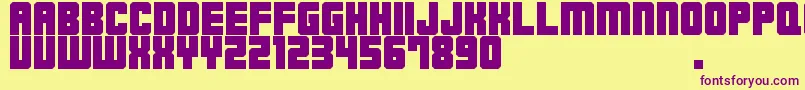 M23HydrantSpecial Font – Purple Fonts on Yellow Background