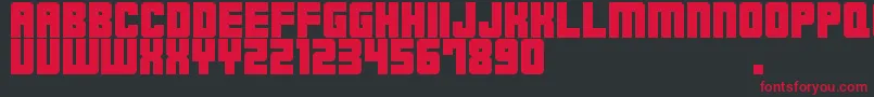 フォントM23HydrantSpecial – 黒い背景に赤い文字