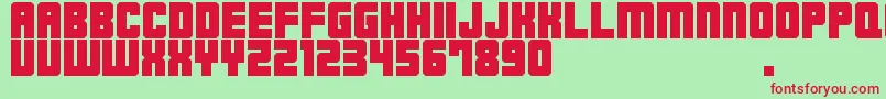 フォントM23HydrantSpecial – 赤い文字の緑の背景