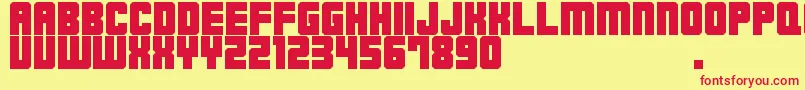 M23HydrantSpecial Font – Red Fonts on Yellow Background