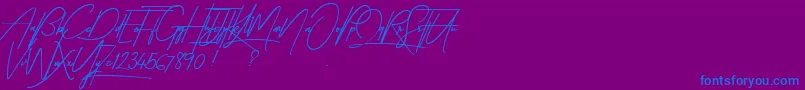 TakenByVulturesDemo Font – Blue Fonts on Purple Background