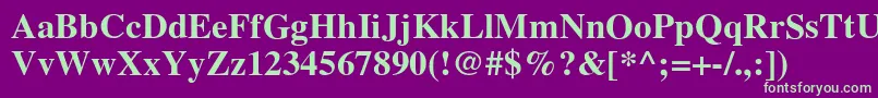 GlobeBold Font – Green Fonts on Purple Background